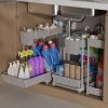 3 Pack Multi-Purpose Under Sink Organizers and Storage, 2026 L-Shaped Pull Out Cabinet Organizer for Bathroom & Kitchen