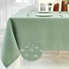 Textured Linen Table Cloth for Rectangle Table - Sage Green Tablecloths Rectangular Waterproof Wrinkle Free Wipeable Dining Cover for Spring Wedding B