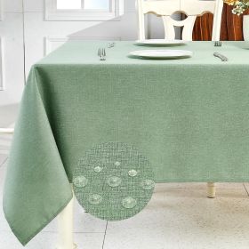 Textured Linen Table Cloth for Rectangle Table - Sage Green Tablecloths Rectangular Waterproof Wrinkle Free Wipeable Dining Cover for Spring Wedding B