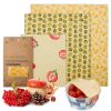 Reusable Soy Wax Food Wraps (Set of 3) - Organic Cotton with Fruit Print