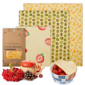 Reusable Soy Wax Food Wraps (Set of 3) - Organic Cotton with Fruit Print