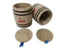 Yakimoto 2-Pack Mini Wood Canisters Set - Small Solid Wood Airtight Storage Jars for Kitchen Countertop Organization, Spices, Sugar, Tea