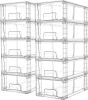 10 Pack Stackable Storage Drawers,Clear Acrylic Drawer Organizers with Handles, Easily Assemble Containers for Fridge, Bathroom,Kitchen Undersink