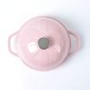 HAWOK Cast Iron Bread Cloche, Dia. 7.8inch/20cm, Sourdough Baking Pan Enameled Pink