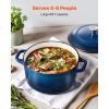 Enameled Cast Iron Dutch Oven, 6 Quart Pot with Lid and Dual Handles, Heavy-Duty Durable Cookware Pan, Oven Induction Compatible up to 500 F