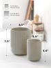Utensil Holder for Kitchen Counter, 7.3"+5.4" Fluted Ceramic Utensil Crock Organizer for Countertop, Heavy Large Holder for Spatulas, Spoons, Set of 2
