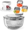 Salad Spinner and Vegetable Chopper Set with 3 Blades, 4.2Qt Large Bowl for Effortless Lettuce Drying, Onion Dicing, and Potato Cutting