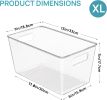 6 PCS Clear Plastic Storage Bins, Pantry Organizer Containers with Handle for Refrigerator, Fridge, Cabinet, Kitchen, Countertops, Cupboard