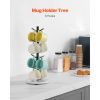 Mug Holder Tree with Marble Base, 8 Hooks Coffee Cup Holder for Counter, Carbon Steel Mug Tree Cup Rack Stand
