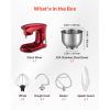 Stand Mixer, 4.4 QT Electric Kitchen Mixer, 300W Dough-Mixer, 10 + Pulse Speeds Tilt-head Food-Mixer with Stainless Steel Bowl, Dough Hook, Whisk