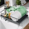 Dish Drying Rack for Kitchen Counter, Stainless Steel Sink Organization and Storage Essentials with Cutlery Holder, Home and Appartment Decor