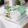 Dish Drying Rack for Kitchen Counter, Stainless Steel Sink Organization and Storage Essentials with Cutlery Holder, Home and Appartment Decor