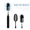 Electric Rechargeable Bottle Cleaning Brush Set with 2 Replacement Brush Heads, Anti-Fingerprint Aluminum Alloy Handheld Cup Washer