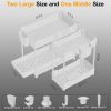 3 Pack Under Sink Organizers,2-Tier Multi-Use Kitchen and Bathroom Organizers and Storage with Sliding Drawers,Bathroom Cabinet Organizer