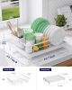 Dish Drying Rack for Kitchen Counter, Stainless Steel Sink Organization and Storage Essentials with Cutlery Holder, Home and Appartment Decor