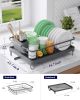 Dish Drying Rack for Kitchen Counter, Stainless Steel Sink Organization and Storage Essentials with Cutlery Holder, Home and Appartment Decor